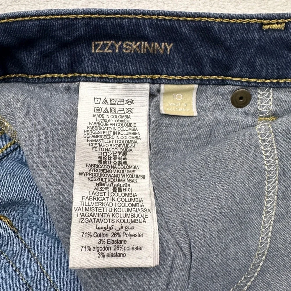 Michael Kors Izzy Skinny Jeans Womens 10 Dark Wash Blue Stretch Denim MK Logo